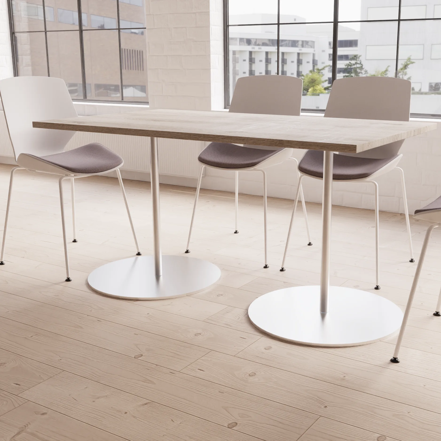 Florence White Frame Fabric Seat Visitor Chair