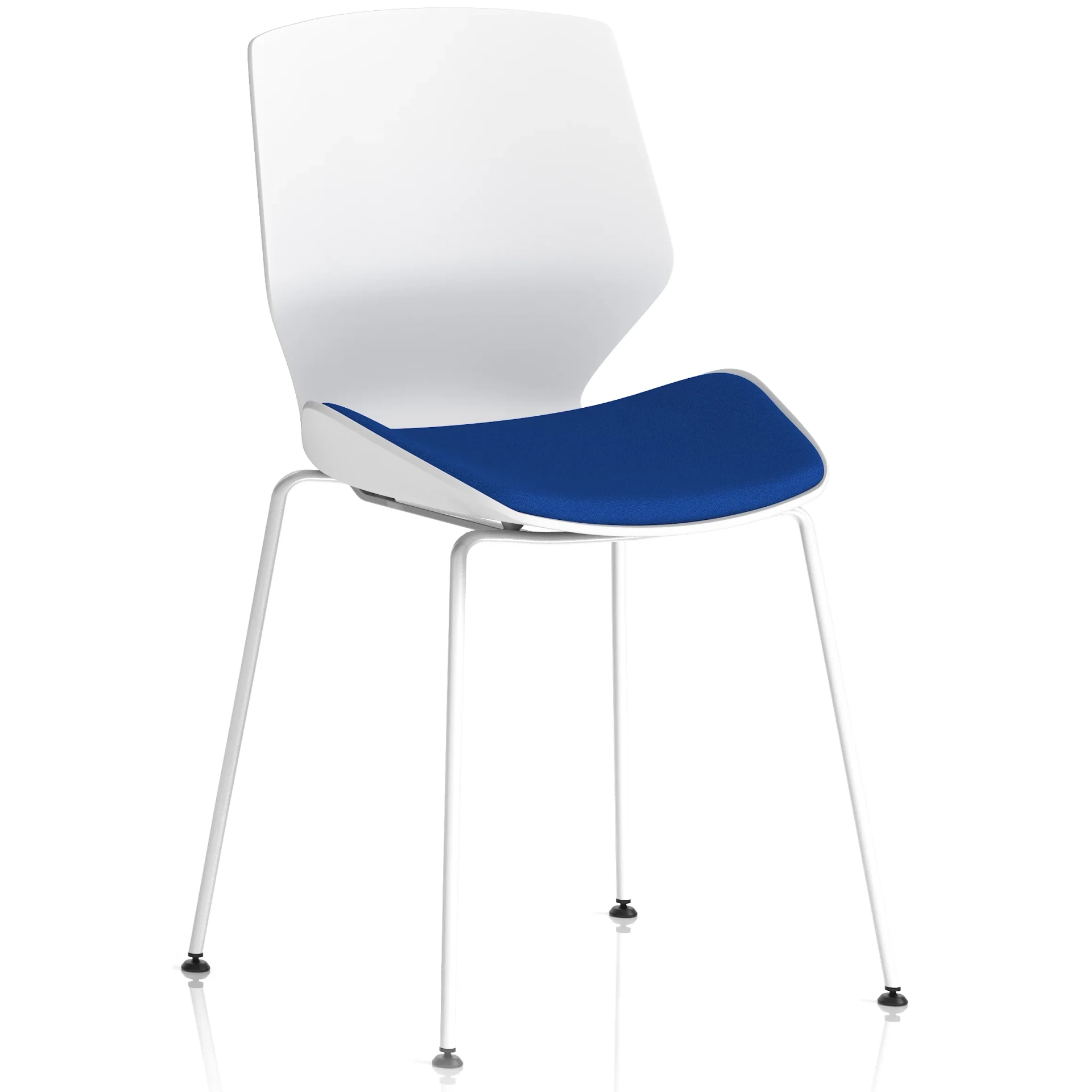 Florence Four Leg White Shell Stacking Visitor Chair
