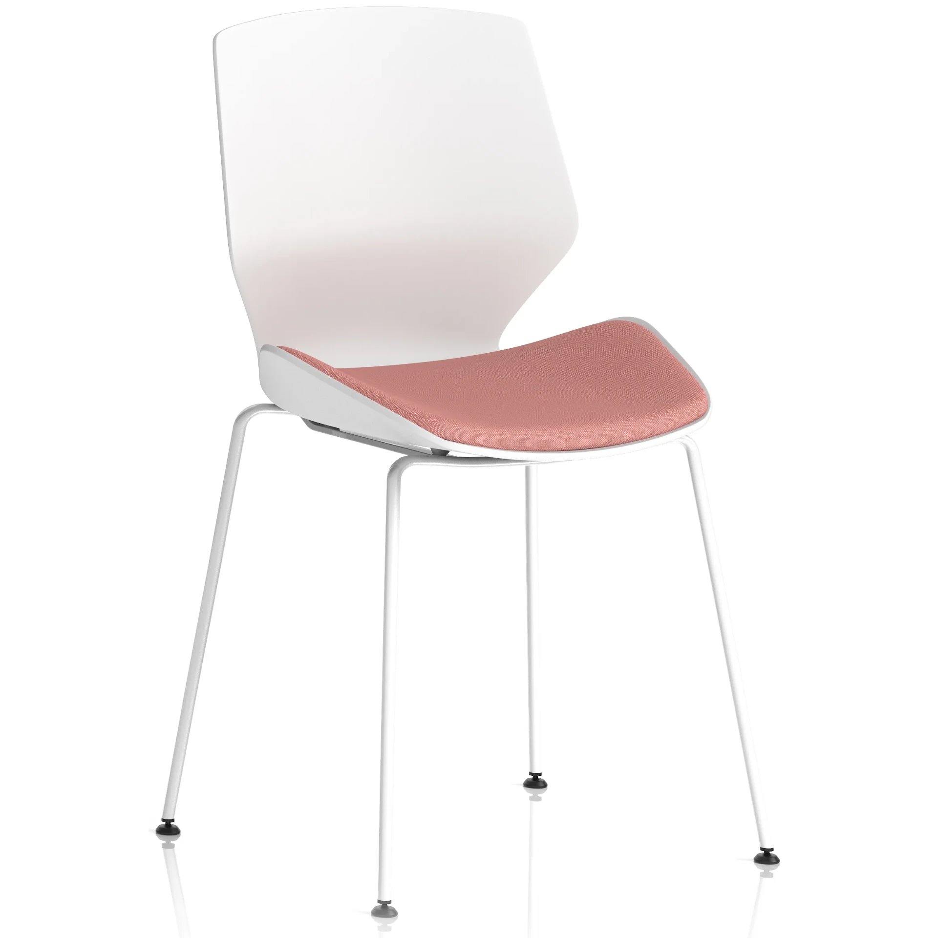 Florence Four Leg White Shell Stacking Visitor Chair