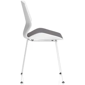 Florence White Frame Fabric Seat Visitor Chair