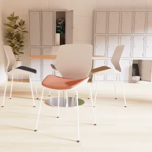 Florence White Frame Fabric Seat Visitor Chair