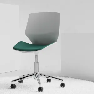 Florence White Frame Fabric Seat Visitor Chair