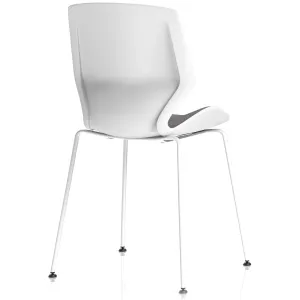 Florence White Frame Fabric Seat Visitor Chair