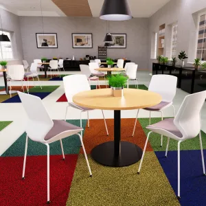 Florence White Frame Fabric Seat Visitor Chair