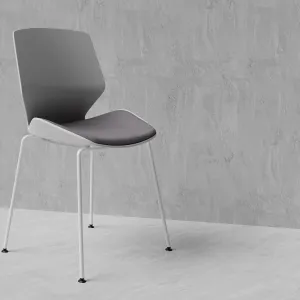 Florence White Frame Fabric Seat Visitor Chair