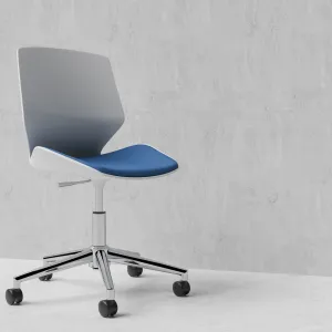 Florence White Frame Fabric Seat Visitor Chair