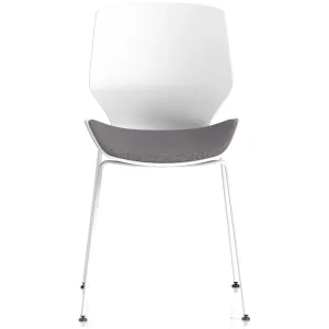 Florence White Frame Fabric Seat Visitor Chair