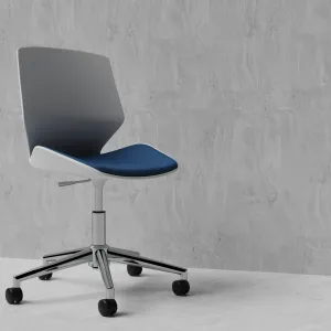 Florence White Frame Fabric Seat Visitor Chair