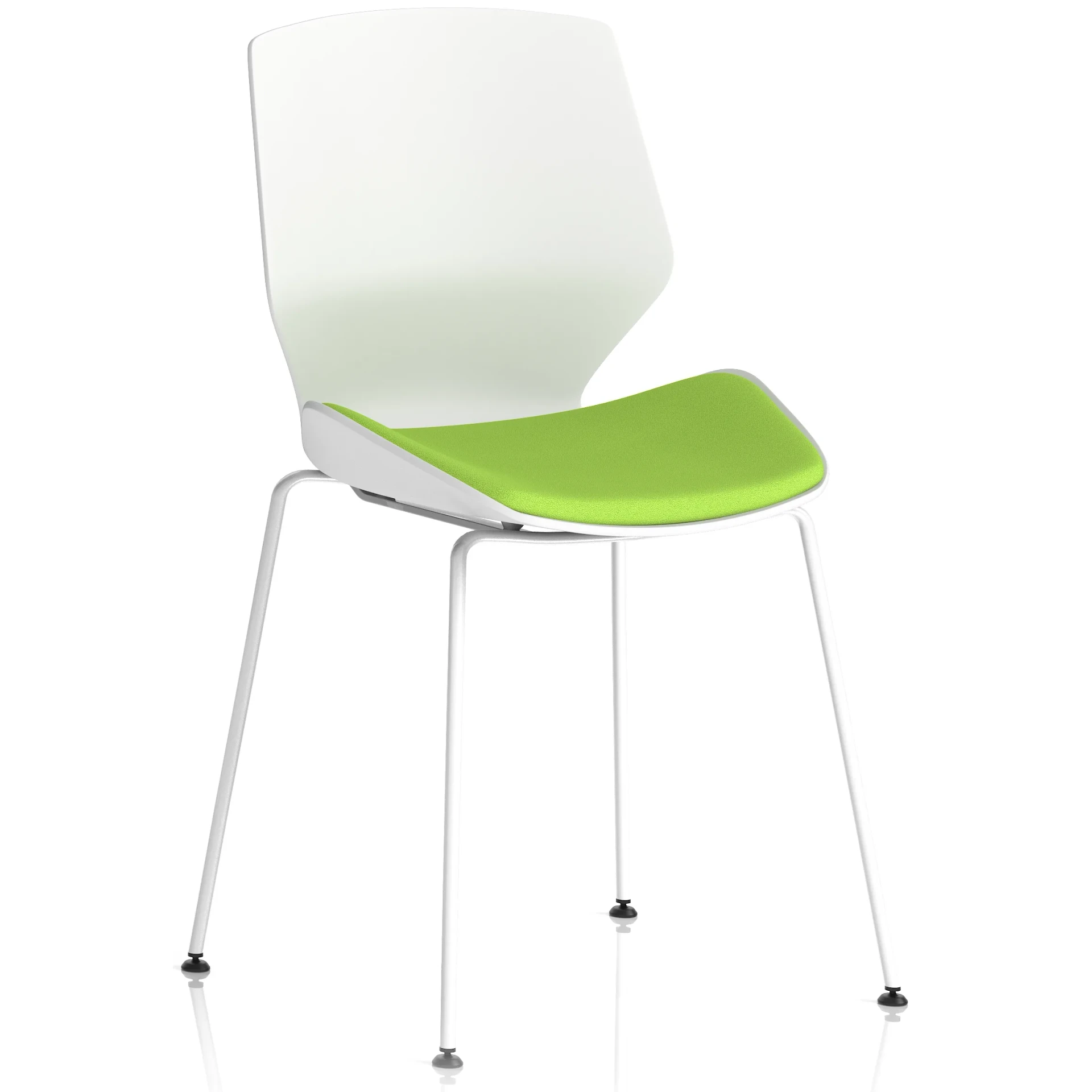 Florence Four Leg White Shell Stacking Visitor Chair