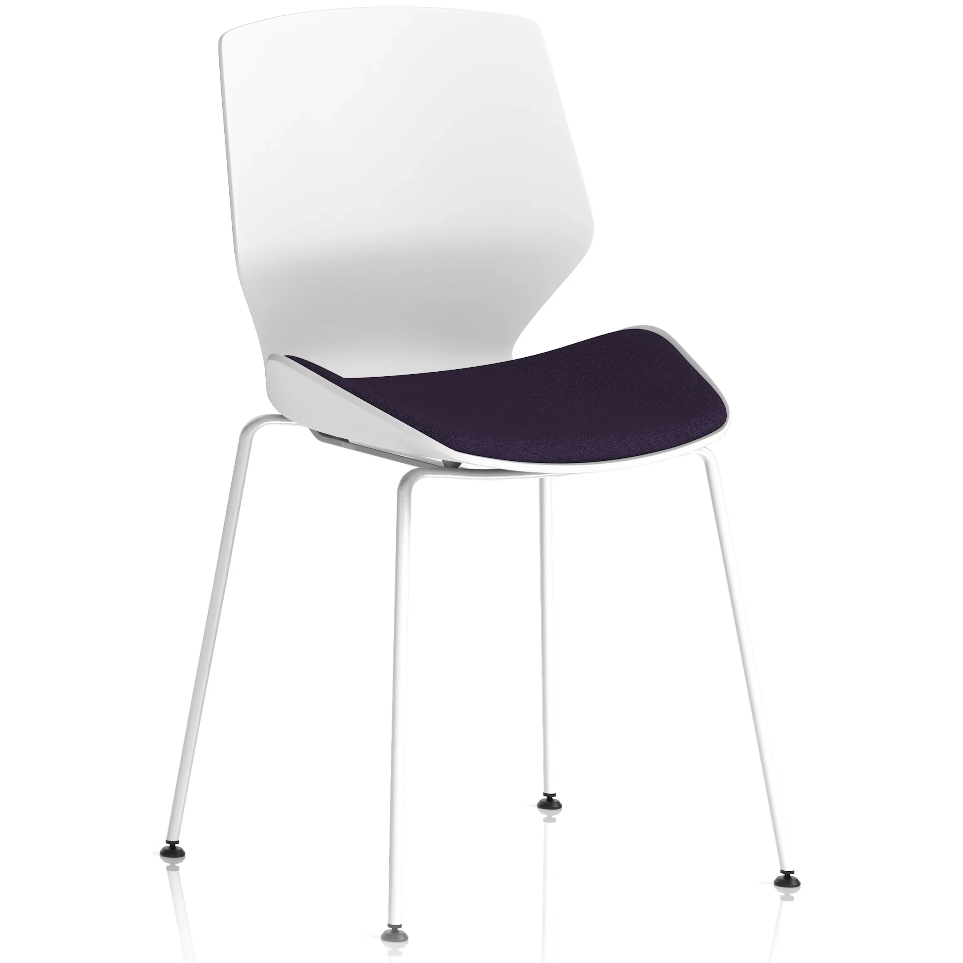 Florence Four Leg White Shell Stacking Visitor Chair