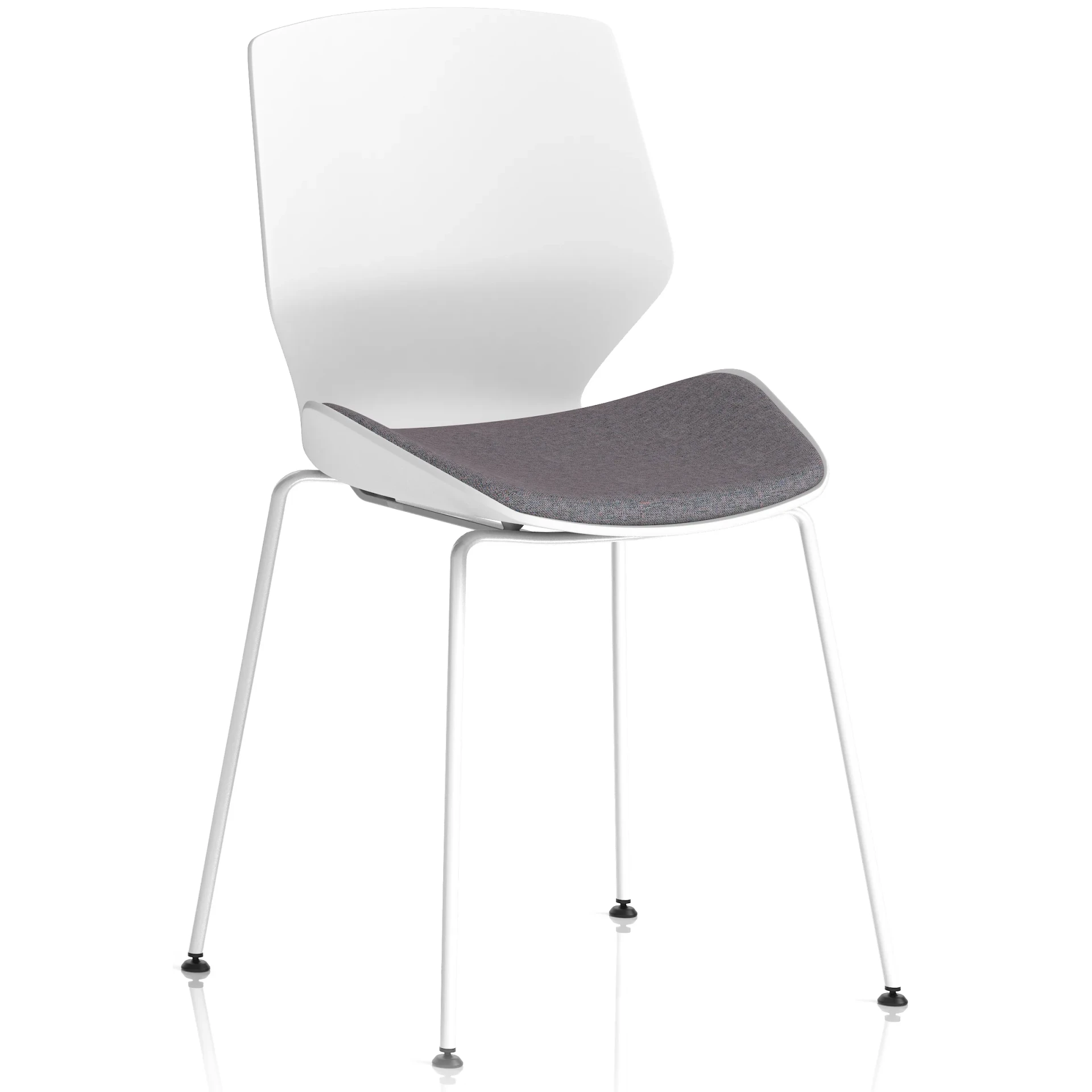 Florence Four Leg White Shell Stacking Visitor Chair