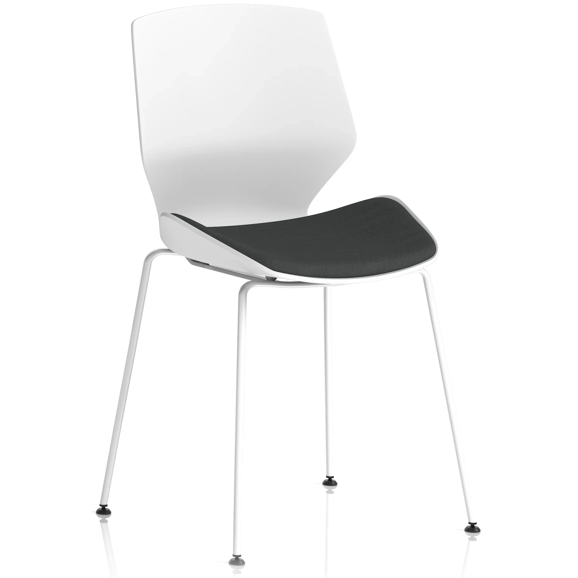 Florence Four Leg White Shell Stacking Visitor Chair