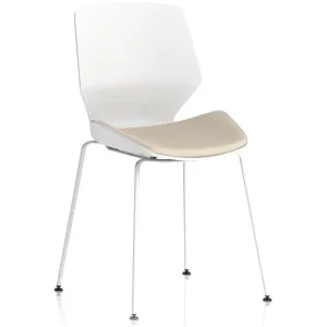 Florence Four Leg White Shell Stacking Visitor Chair