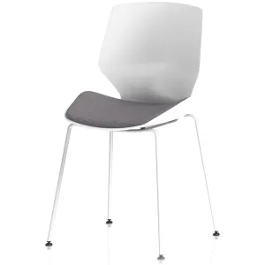 Florence Four Leg White Shell Stacking Visitor Chair