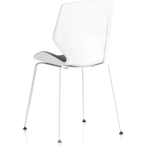 Florence Four Leg White Shell Stacking Visitor Chair