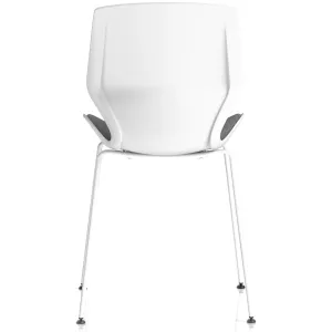 Florence Four Leg White Shell Stacking Visitor Chair