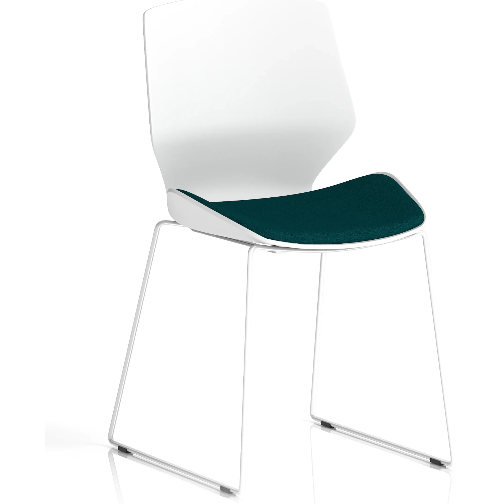 Florence Sled Frame White Shell Fabric Visitor Chair