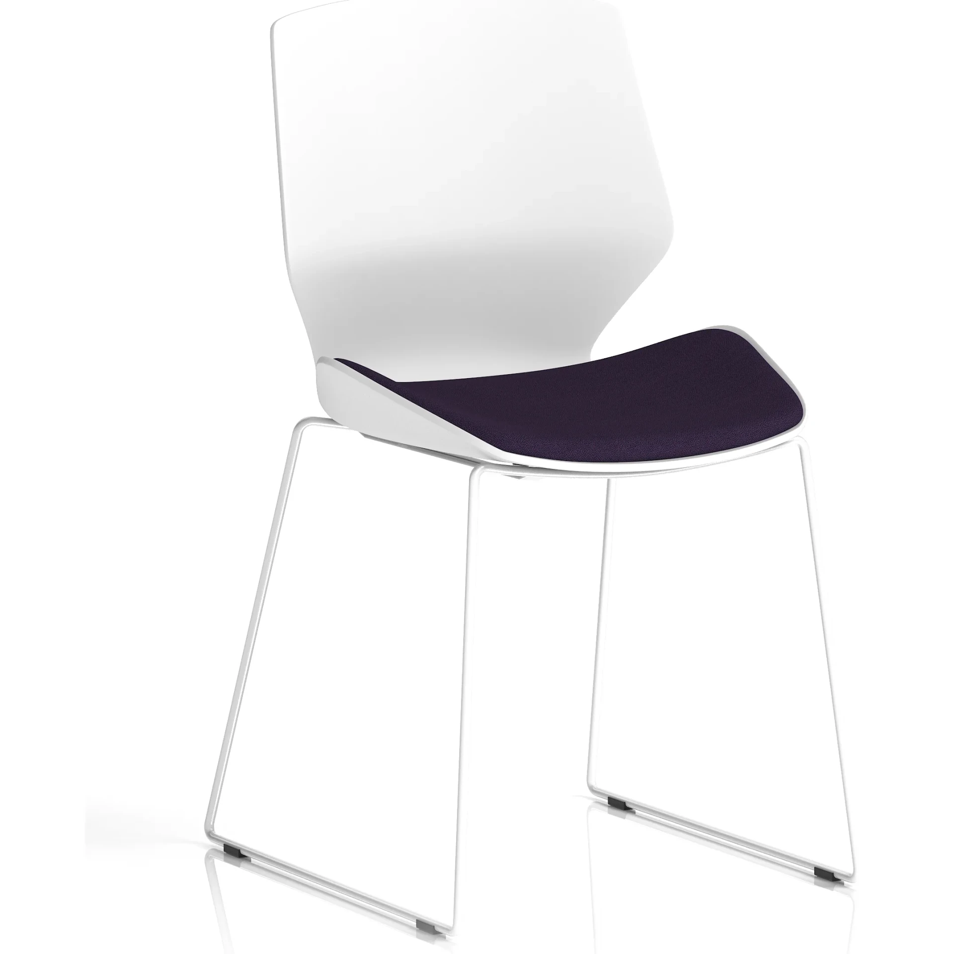 Florence Sled Frame White Shell Fabric Visitor Chair