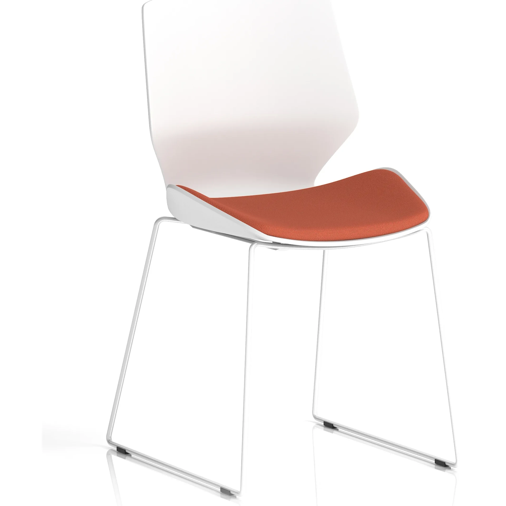 Florence Sled Frame White Shell Fabric Visitor Chair