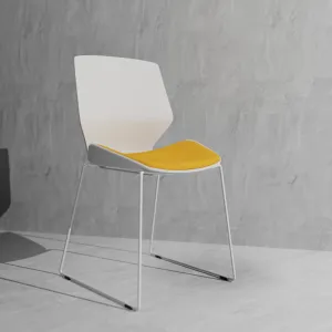 Florence Sled White Frame Fabric Seat Visitor Chair