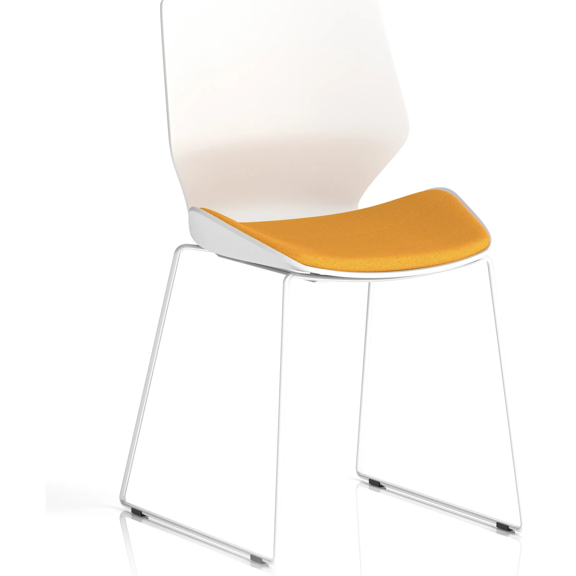 Florence Sled Frame White Shell Fabric Visitor Chair