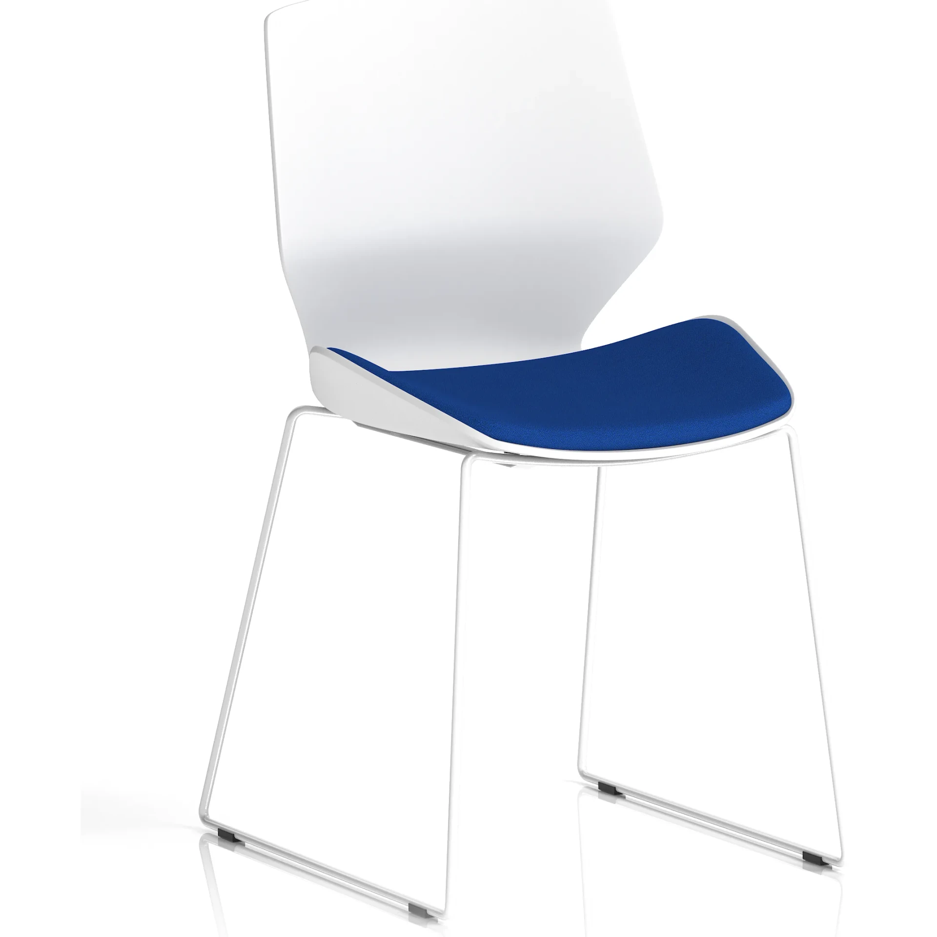 Florence Sled Frame White Shell Fabric Visitor Chair