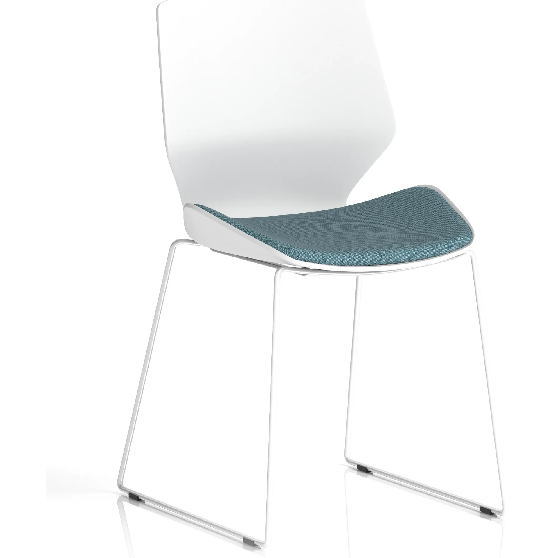 Florence Sled Frame White Shell Fabric Visitor Chair