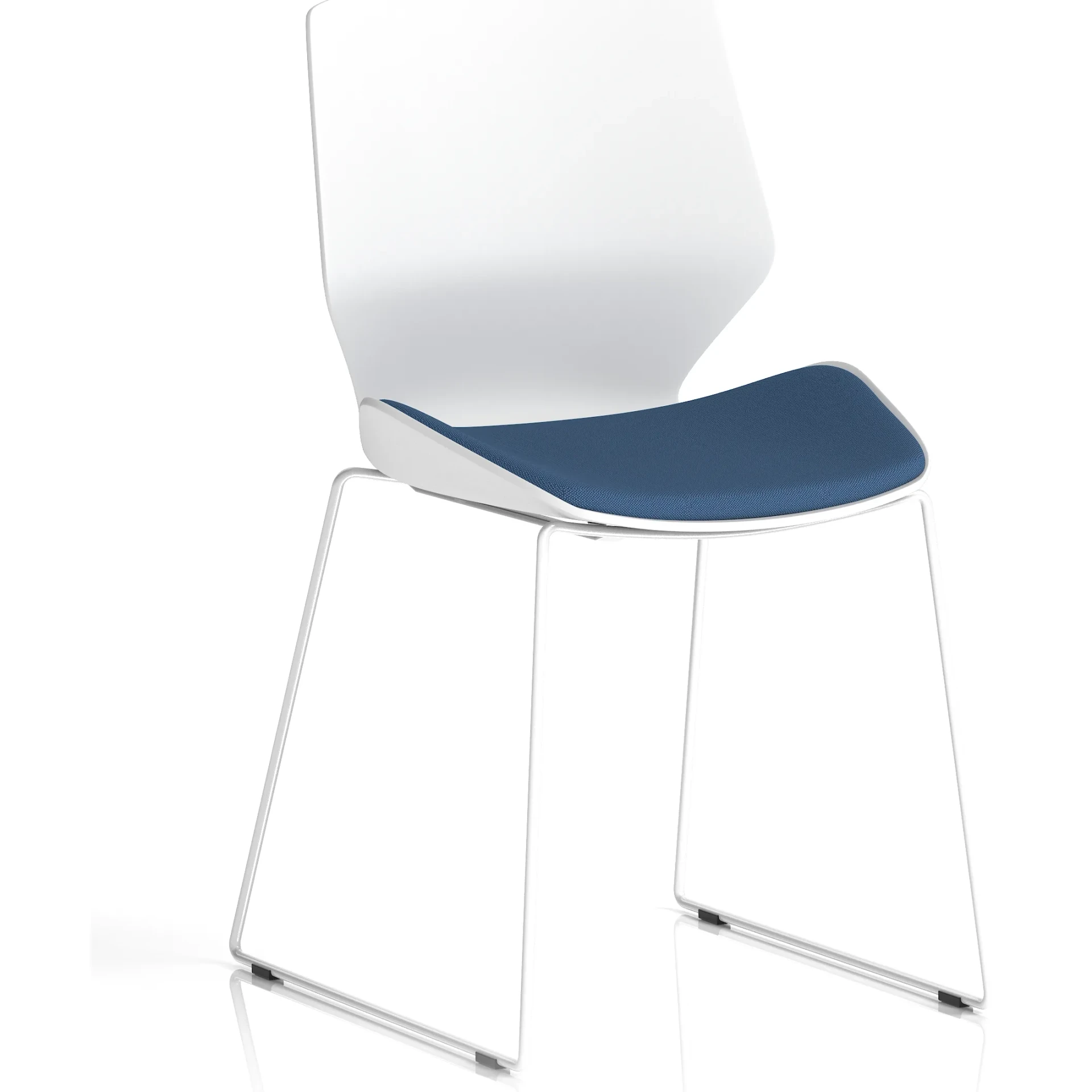Florence Sled Frame White Shell Fabric Visitor Chair