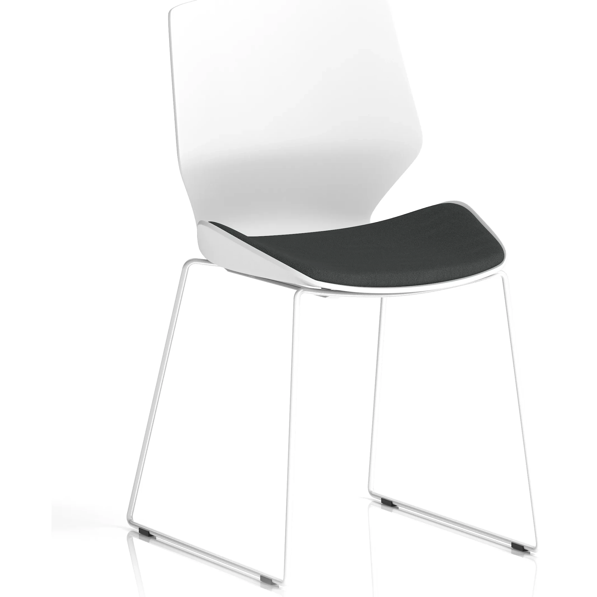 Florence Sled Frame White Shell Fabric Visitor Chair