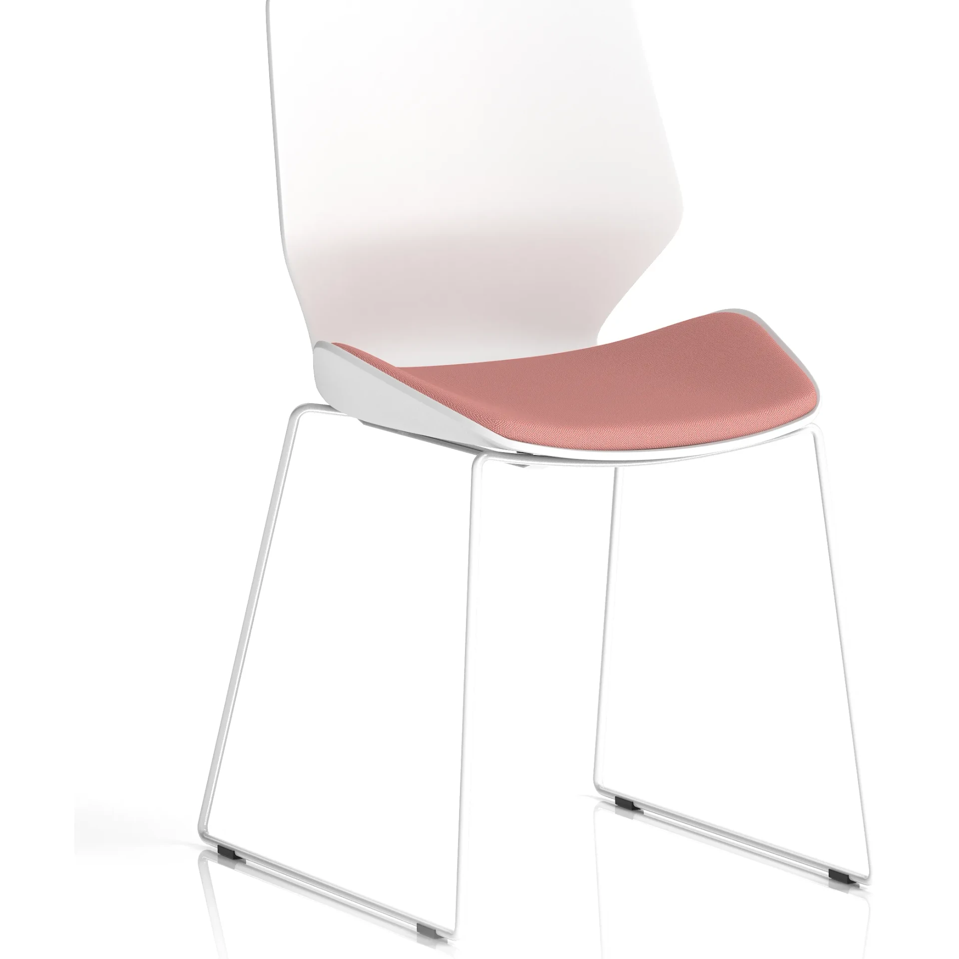 Florence Sled Frame White Shell Fabric Visitor Chair