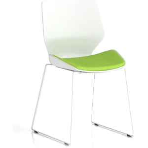 Florence Sled Frame White Shell Fabric Visitor Chair