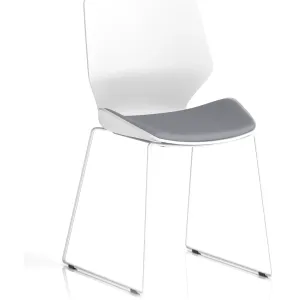 Florence Sled Frame White Shell Fabric Visitor Chair