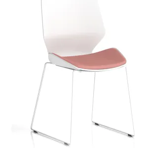 Florence Sled Frame White Shell Fabric Visitor Chair