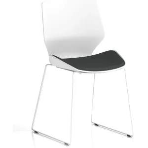 Florence Sled Frame White Shell Fabric Visitor Chair