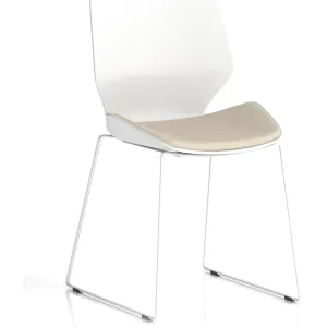 Florence Sled Frame White Shell Fabric Visitor Chair
