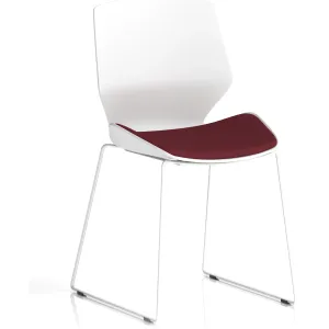 Florence Sled Frame White Shell Fabric Visitor Chair