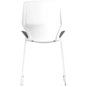 Florence Sled Frame White Shell Fabric Visitor Chair