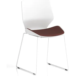 Florence Sled Frame White Shell Fabric Visitor Chair