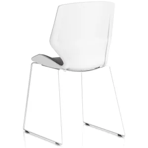 Florence Sled Frame White Shell Fabric Visitor Chair