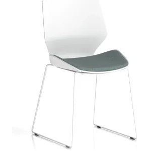 Florence Sled Frame White Shell Fabric Visitor Chair