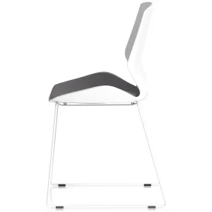 Florence Sled Frame White Shell Fabric Visitor Chair