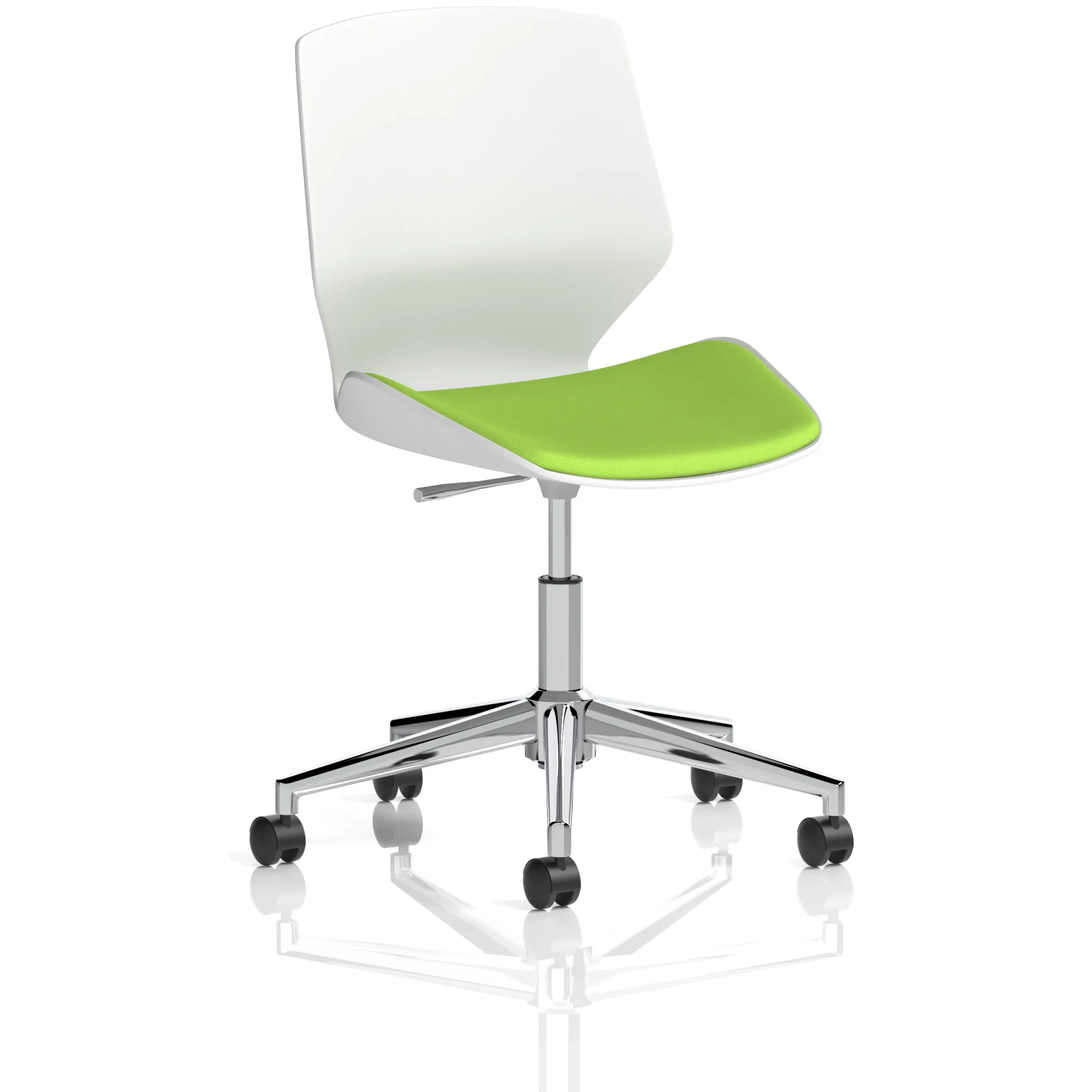 Florence White Shell Fabric Visitor Chair with Chrome 5-Star Base