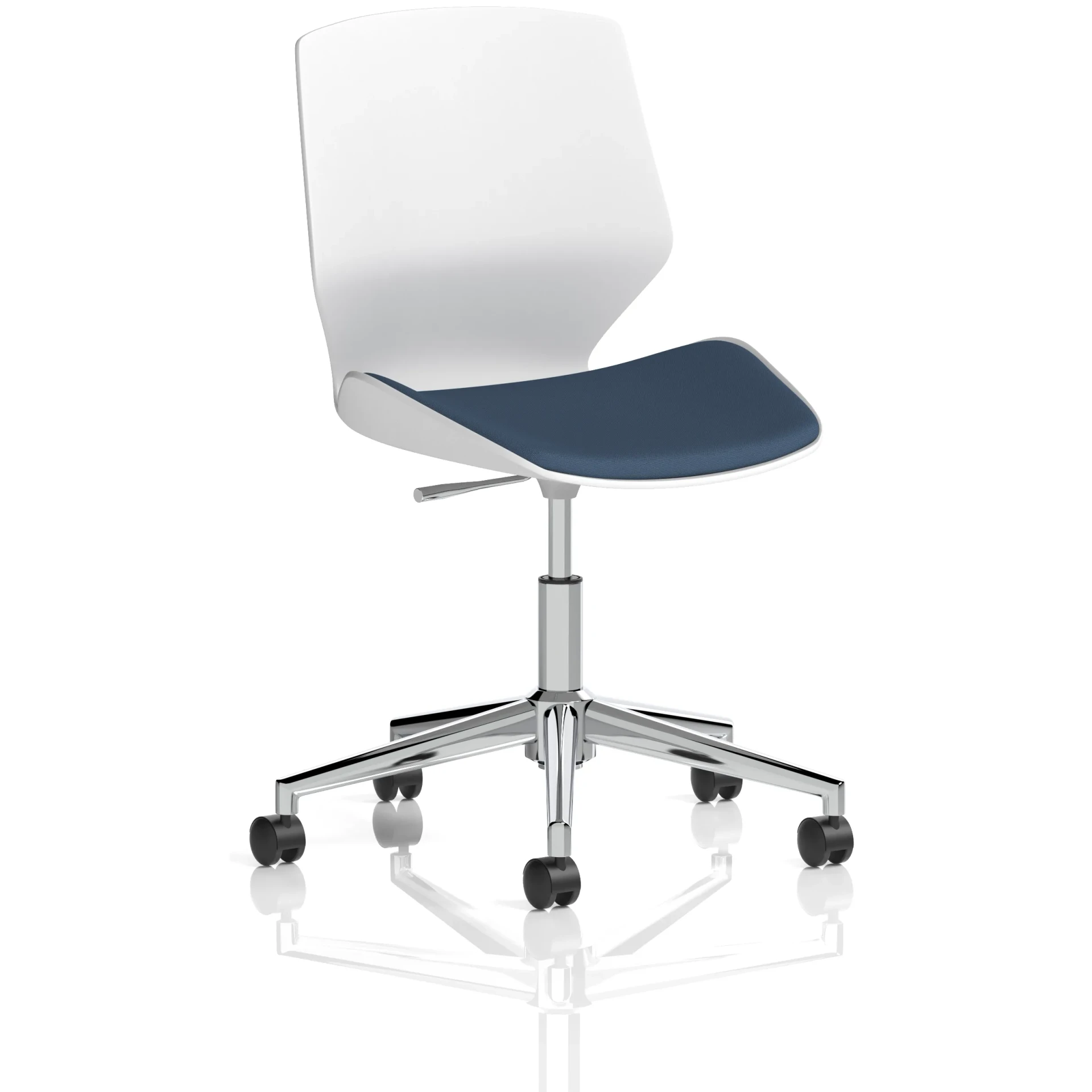 Florence White Shell Fabric Visitor Chair with Chrome 5-Star Base