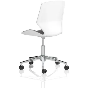 Florence White Shell Fabric Visitor Chair with Chrome 5-Star Base