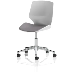 Florence White Shell Fabric Visitor Chair with Chrome 5-Star Base