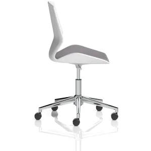 Florence White Shell Fabric Visitor Chair with Chrome 5-Star Base