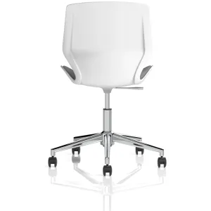 Florence White Shell Fabric Visitor Chair with Chrome 5-Star Base