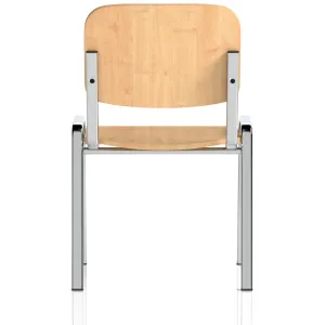 ISO Stacking Visitor/Conference Chair - Matching Back / Beech / Chrome