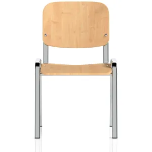ISO Stacking Visitor/Conference Chair - Matching Back / Beech / Chrome