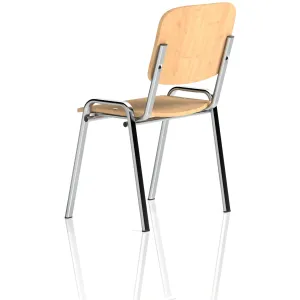 ISO Stacking Visitor/Conference Chair - Matching Back / Beech / Chrome